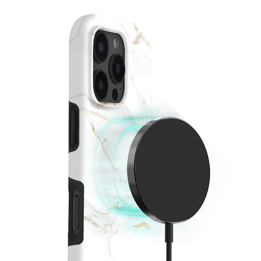 MIO White Marble case - MagSafe Compatible