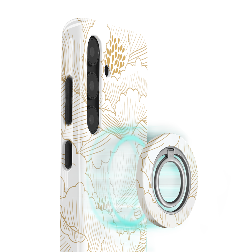 MIO White Roses Ring Holder - MagSafe Compatible