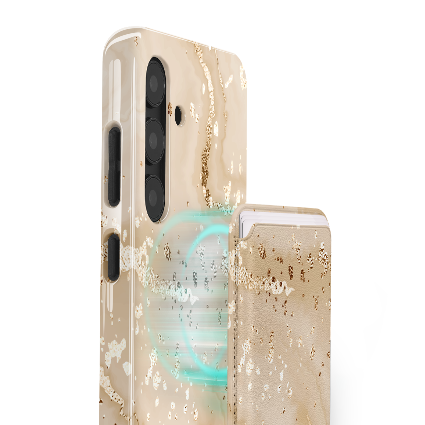 MIO Gold Marble Card Holder - MagSafe