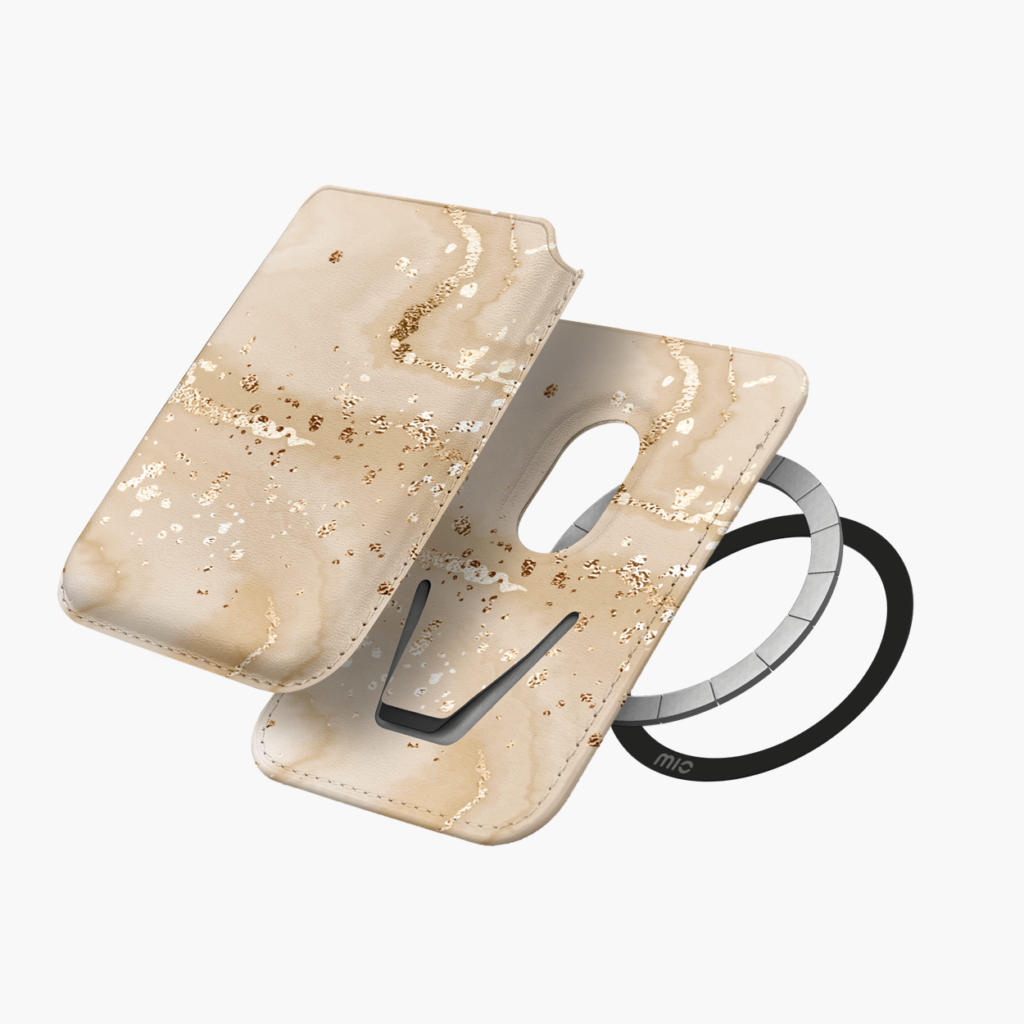 MIO Gold Marble Card Holder - Magnetic
