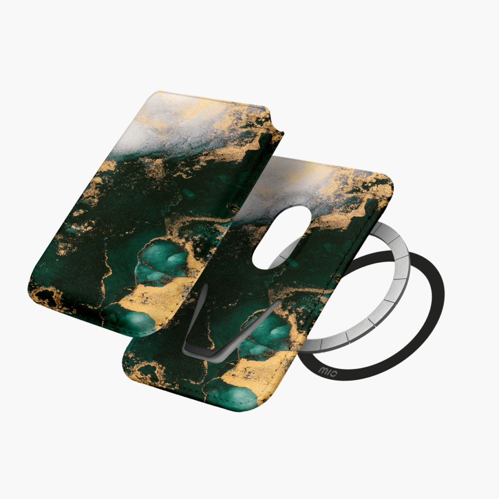 MIO Green Marble Card Holder - Magnetic
